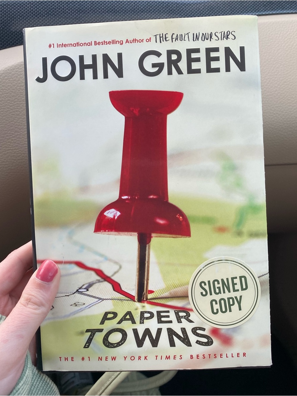 Signed Paper Towns by John Green - Barnes and Nobles from 2016